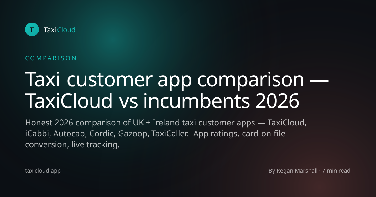 Taxi customer app comparison — TaxiCloud vs incumbents 2026