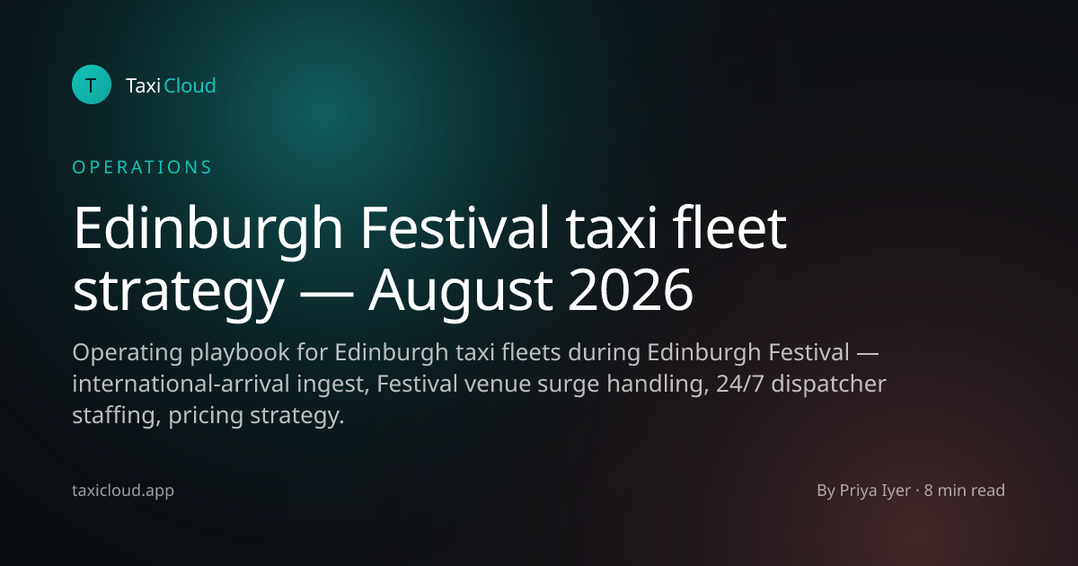 Edinburgh Festival taxi fleet strategy — August 2026