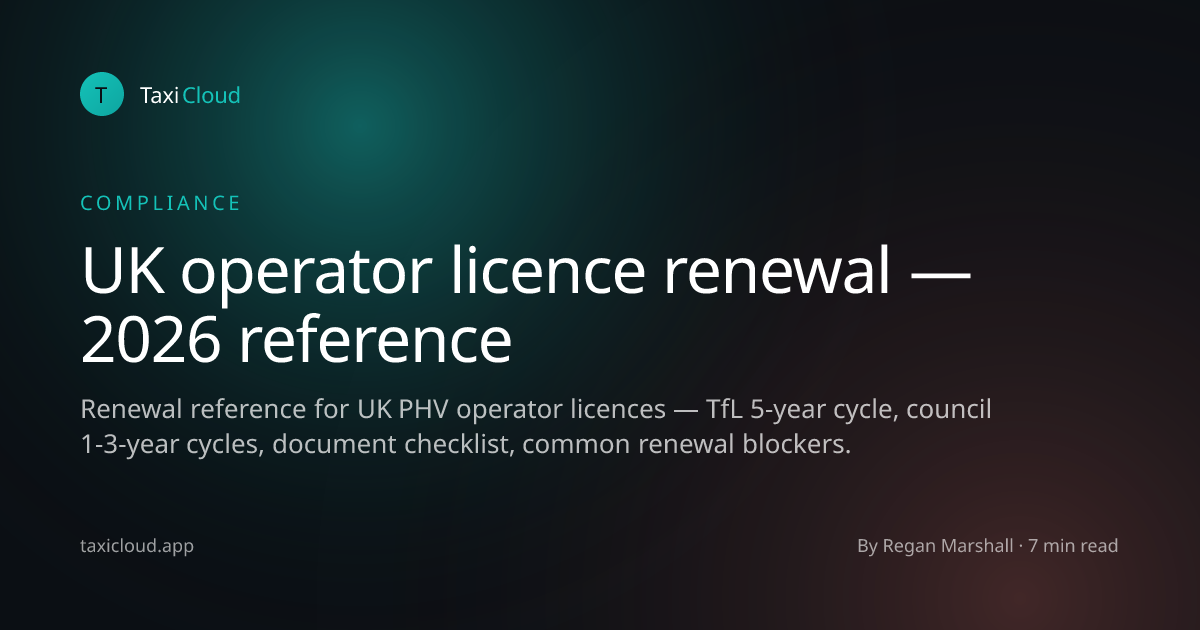 UK operator licence renewal — 2026 reference