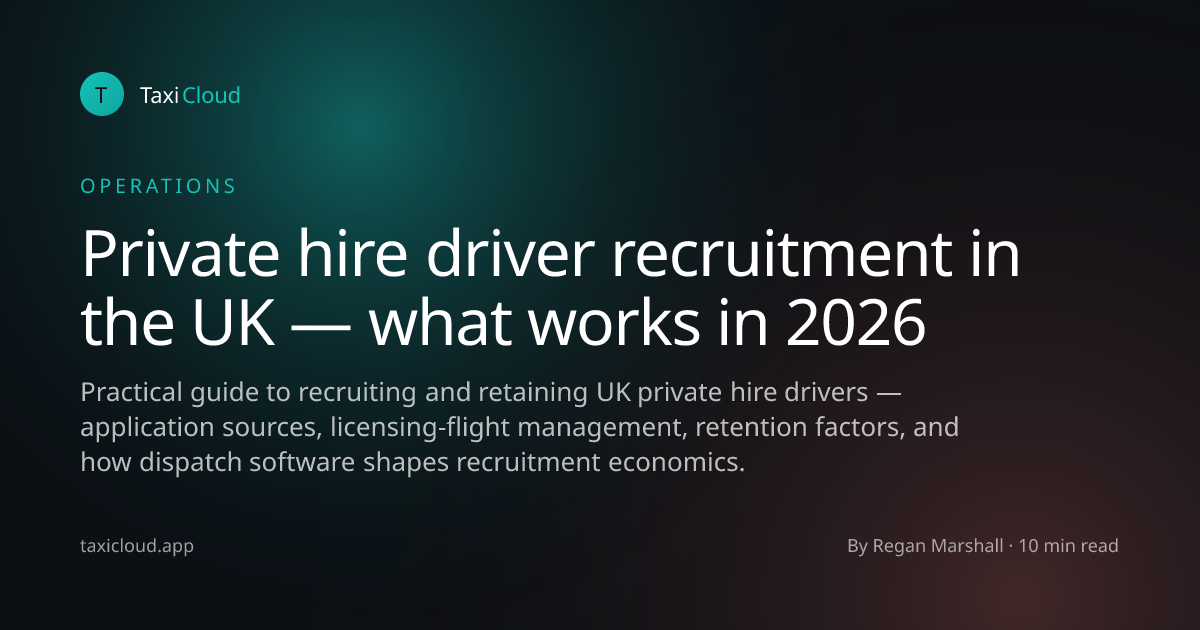 Private hire driver recruitment in the UK — what works in 2026