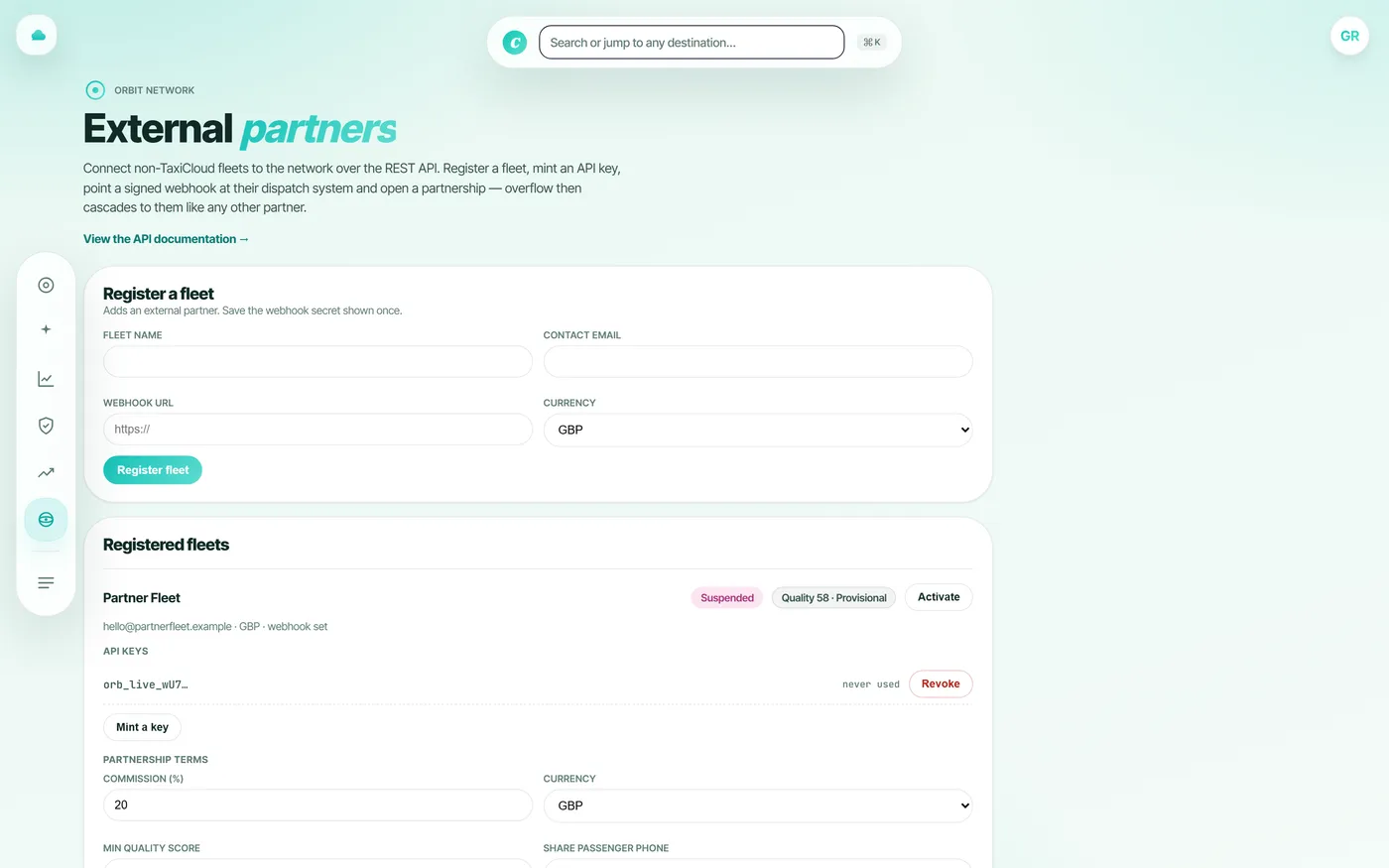 Orbit external partners API